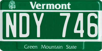 VT license plate NDY746