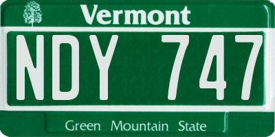 VT license plate NDY747
