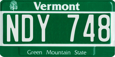 VT license plate NDY748