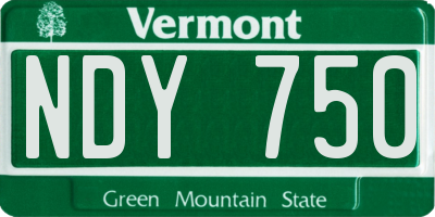 VT license plate NDY750