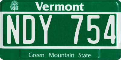 VT license plate NDY754