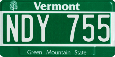 VT license plate NDY755