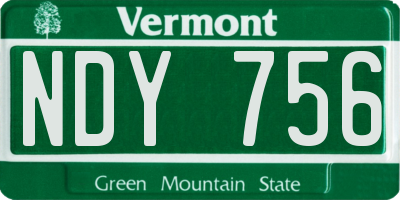 VT license plate NDY756