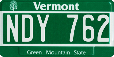 VT license plate NDY762