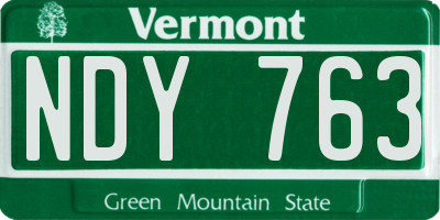 VT license plate NDY763