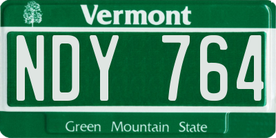 VT license plate NDY764