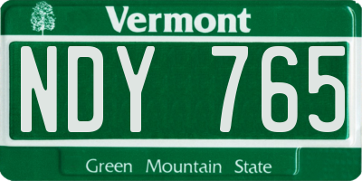 VT license plate NDY765