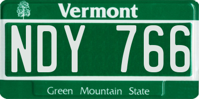 VT license plate NDY766