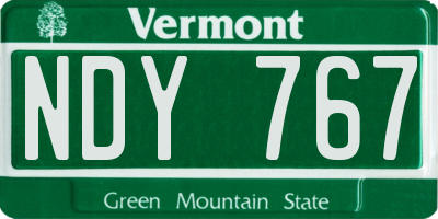 VT license plate NDY767