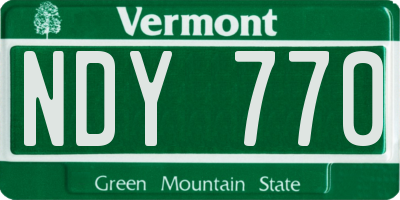 VT license plate NDY770