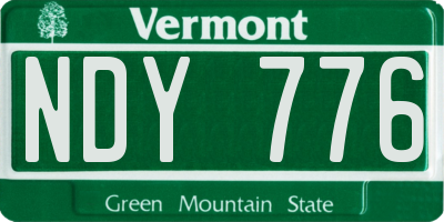 VT license plate NDY776