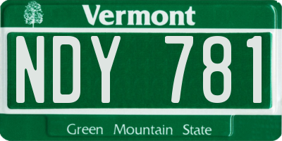 VT license plate NDY781