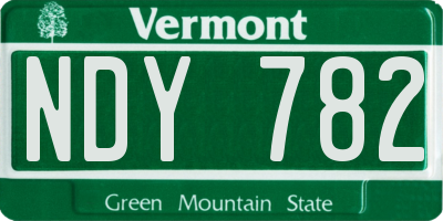 VT license plate NDY782