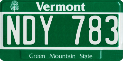 VT license plate NDY783