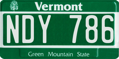 VT license plate NDY786