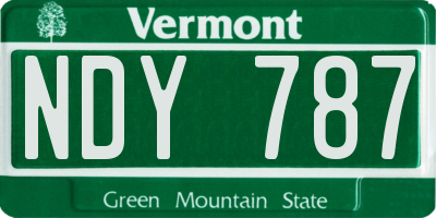 VT license plate NDY787