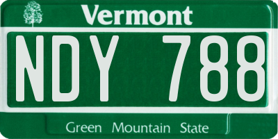 VT license plate NDY788