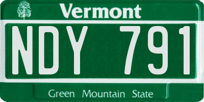 VT license plate NDY791