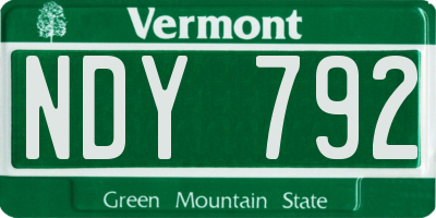 VT license plate NDY792