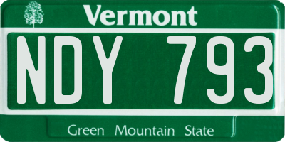 VT license plate NDY793