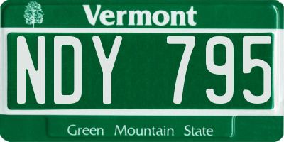 VT license plate NDY795
