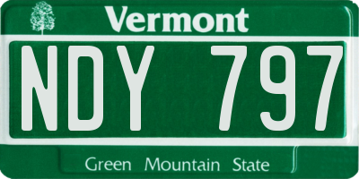 VT license plate NDY797
