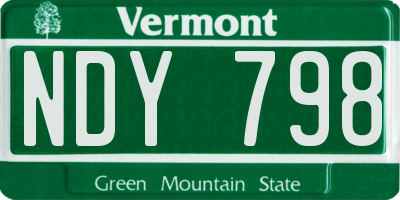 VT license plate NDY798