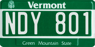 VT license plate NDY801