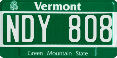 VT license plate NDY808