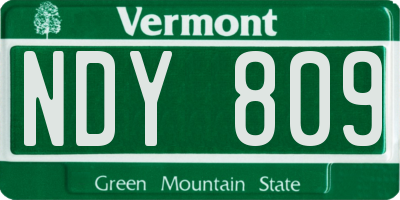 VT license plate NDY809