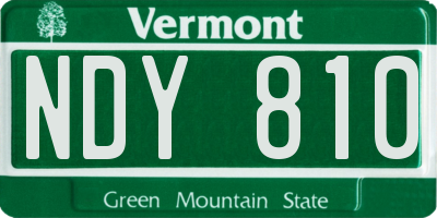 VT license plate NDY810
