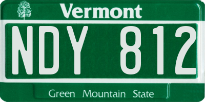 VT license plate NDY812