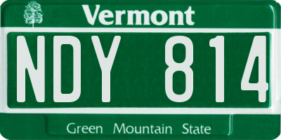 VT license plate NDY814