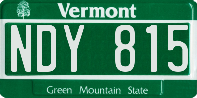 VT license plate NDY815