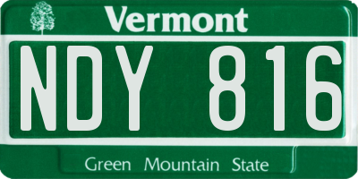 VT license plate NDY816