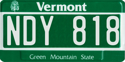 VT license plate NDY818