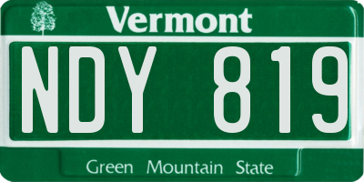 VT license plate NDY819