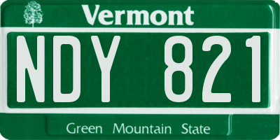 VT license plate NDY821