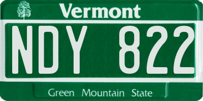 VT license plate NDY822