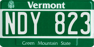 VT license plate NDY823