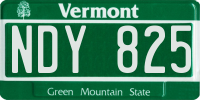VT license plate NDY825