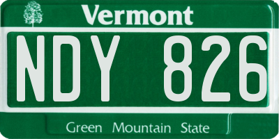VT license plate NDY826