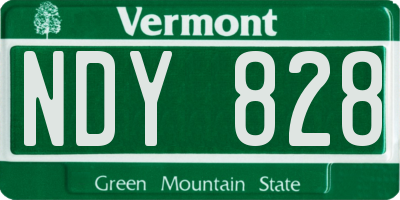 VT license plate NDY828