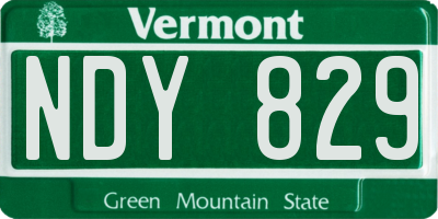 VT license plate NDY829