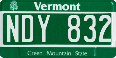 VT license plate NDY832