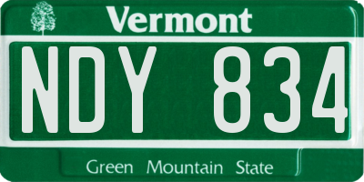 VT license plate NDY834