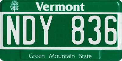 VT license plate NDY836