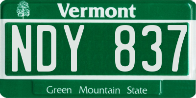 VT license plate NDY837