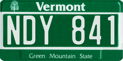 VT license plate NDY841