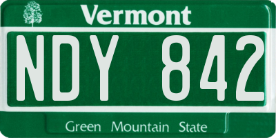 VT license plate NDY842